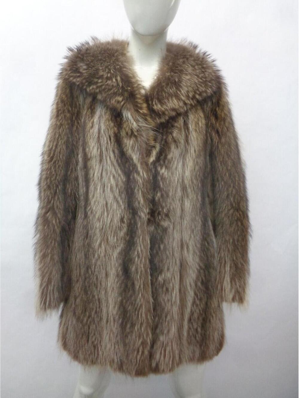 Mint Natural Raccoon Racoon Fur Coat Jacket Women Woman Size 6 Small